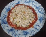A picture of step 6 of Chili Garlic sauce with Fried Rice.