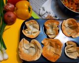 A picture of step 11 of Baked garden wonton cups.