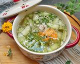 Hình bước làm 2 của món Canh bí xanh tôm khô thịt xay