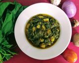 A picture of step 5 of Aloo palak in pressure cooker.