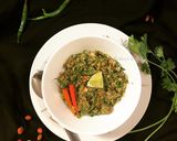 A picture of step 4 of Green Chili Thecha.