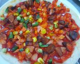 Hình bước làm 5 của món Pizza thập cẩm