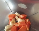 पपीता केला स्मूदी(papita kela smoothie recipe in hindi) रेसिपी चरण 2 फोटो