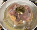 A picture of step 2 of Shqmeruli - Georgian chicken with garlic 🧄.