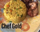 A picture of step 5 of Fried rice and Chicken.