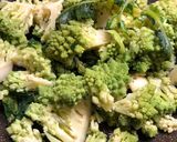 A picture of step 1 of Romanesco Broccoli with Garlic, Olive Oil, and Red Pepper Flakes.