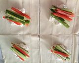 A picture of step 3 of Crescenza and veg parcels.