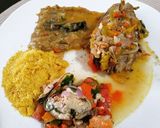 Foto do passo 7 de Moqueca de peixe, com farofa de banana e vinagrete de mexilhão