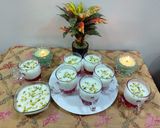 A picture of step 2 of China grass with strawberry jelly.