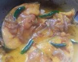 A picture of step 3 of Shorshe Ilish (Hilsa in mustard gravy).