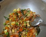 A picture of step 2 of Veggies loaded Rava Upma.