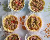 Une image de l'étape 3 de Mes minis quiches aux poireaux, poivrons et dés de jambon.