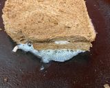 A picture of step 6 of Curd sandwich 🥪/cucumber/carrot mix with curd.