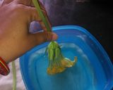 A picture of step 2 of Pumpkin flower flitters.