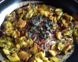 A picture of step 2 of Neem leaves with Eggplant fry.