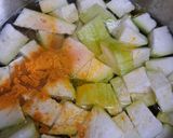 A picture of step 2 of Lauki Chana dal (no onion no garlic).