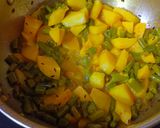 A picture of step 3 of Beans Sabji.