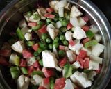 A picture of step 1 of Vegetable khichdi.