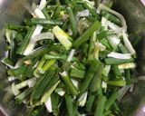 A picture of step 1 of Spring Onion Bhaaja / Bhaaji.