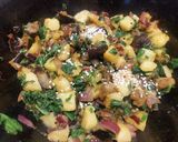 A picture of step 3 of Aloo Baingan Methi with Kasundi.