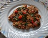 A picture of step 4 of Egg tomato onion omlette.