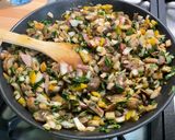 Une image de l'étape 18 de Flan aux champignons, magret de canard et courgette.