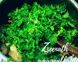 A picture of step 3 of Paalak Maat Chicken or Spinach Amaranthus Chicken.