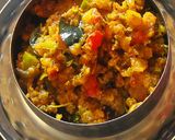 A picture of step 4 of Lauki ki bharta.