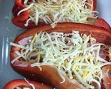 Foto del paso 2 de la receta Pimientos rojos rellenos de queso con huevo