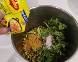 A picture of step 1 of Cheesy Veggie Moong Waffle Bites.