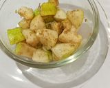 A picture of step 2 of Babugosha / Pear Chaat.