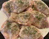 A picture of step 1 of Rosemary Chicken Thighs w Roasted Grapes and Smashed Parsnips.