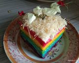 Foto langkah ke 9 dari resep Rainbow cake kukus ny.liem with buttercream chesee😋 (lembut).
