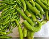 A picture of step 1 of Green chilli sauce.
