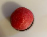 A picture of step 5 of Bubble gum flavour boondi ladoo pastry.