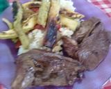 Foto del paso 6 de la receta: Bife de corazón. Con arroz y verduras saltedas(a la plancheta)