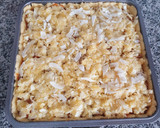Foto del paso 3 de la receta: Tarta de coco 🥥 rallado y en escamas con dulce de leche en la flip