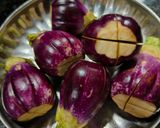 A picture of step 1 of Eggplant in curds gravy.