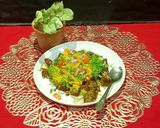 A picture of step 2 of Leftover Kothimbir Vadi Chaat.