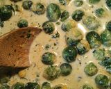 A picture of step 3 of Creamy Cheesy Brussel sprouts.