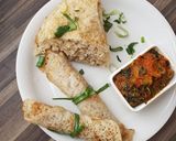 A picture of step 5 of Sinasir or Rice pancakes.
