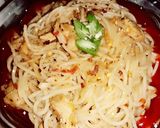 A picture of step 7 of Smoky chicken spaghetti 🍝🍷.