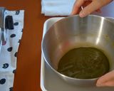 A picture of step 6 of No-Bake! Matcha Chocolate Cheesecake.