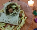 A picture of step 7 of Afghani roll.