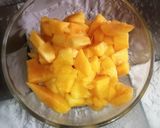 A picture of step 2 of Mango bread pudding 🥭.