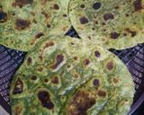 A picture of step 6 of Palak paratha/ spinach paratha.