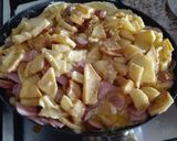 Foto del paso 4 de la receta Revuelto de patatas, york y salchichas