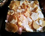 Foto del paso 5 de la receta: Pastel de papas fritas en rodajas, pollo y jamón