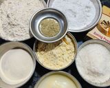 A picture of step 1 of Whole Wheat flour and Coconut Nankhatai.