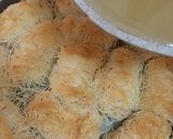 A picture of step 5 of Kunefa filled with Walnuts.